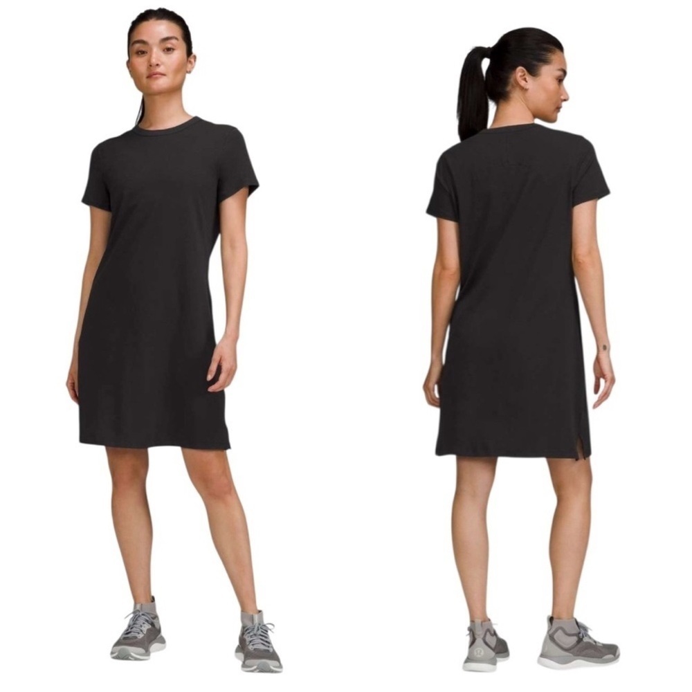 LULULEMON CLASSIC FIT COTTON BLEND TEE SHIRT DRESS PULL ON JERSEY STRETCH 6